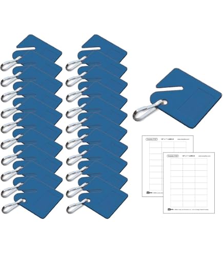 Lucky Line Square Slotted Cabinet Key Tags With Hooks & Labels - 20 Pack, Red