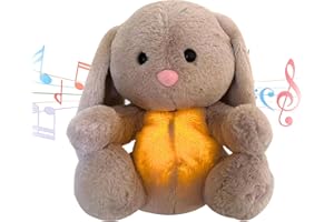 LUCAKUINS Baby Sound Machine Breathing Otter Sleep Buddy Plush Otter Portable Baby Soothers with Sensory Details Music Lights & Rhythmic Breathing Motion