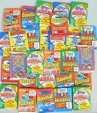 100 Vintage Baseball Cards in Old Sealed Wax Packs - Perfect for New Collectors