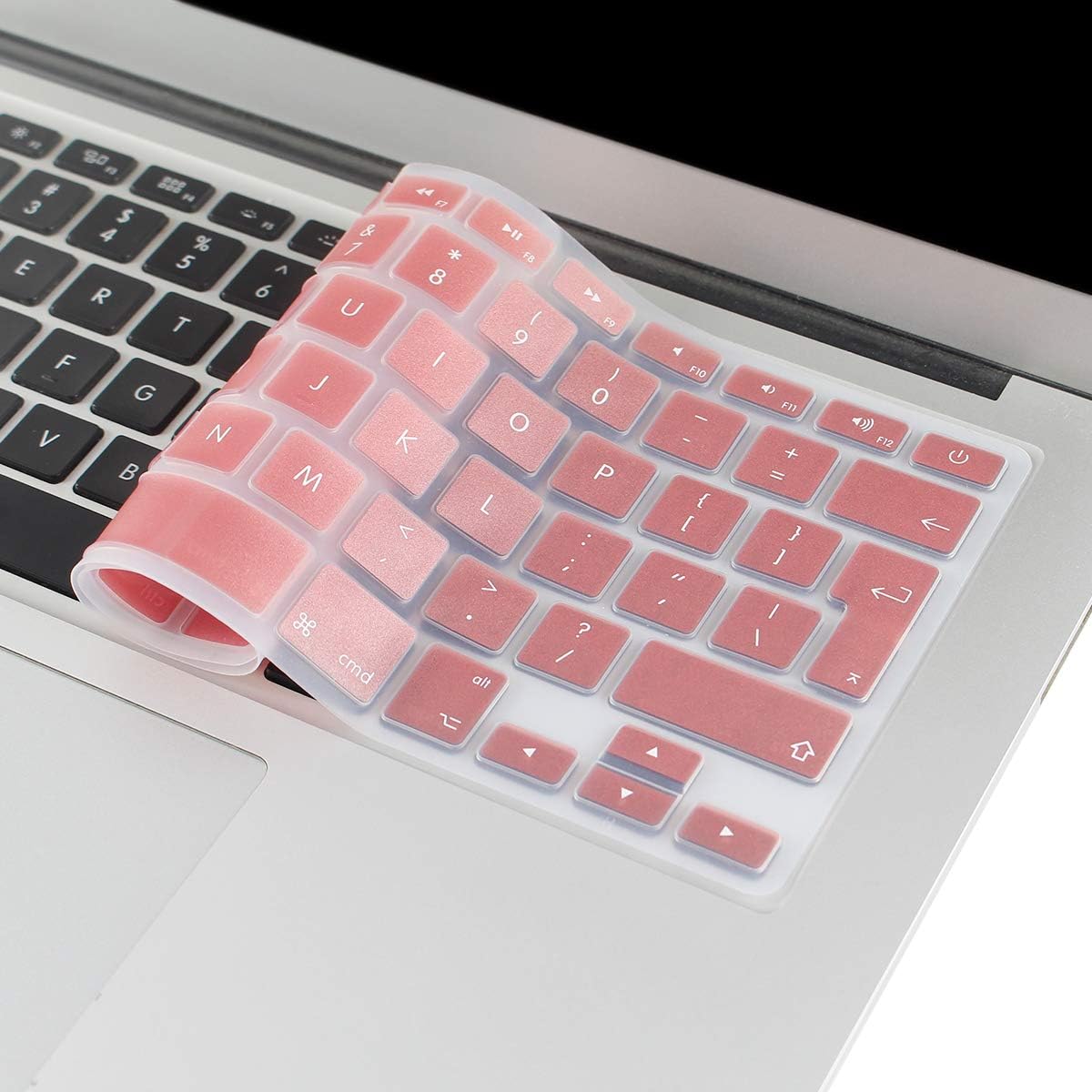 MMDW EU/UK Silicone Keyboard Cover for Macbook Pro 13 Inch,15 Inch (with or without Retina Display,2015 or Older Version) for Macbook Old Air 13 Inch,Rose Gold - Image 5