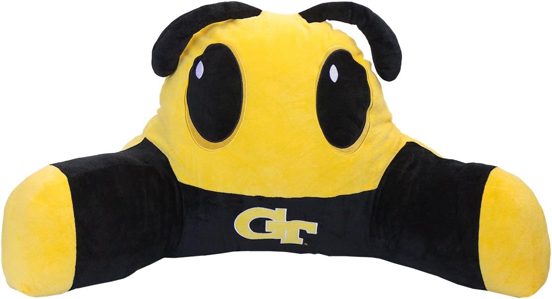 Mascot Wear NCAA Georgia Tech Yellow Jackets Loungimal Bed Rest Pillow, Yellow, Medium