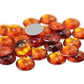 15mm Flat Back Round Acrylic Rhinestones Plastic Gems for Jewelry Making Costume Jewels Cosplay Embelishments - 40 Pieces (Orange Hyacinth .HC)