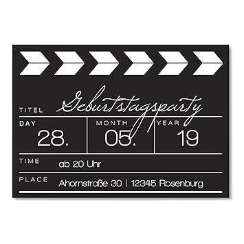 Einladungskarten zum Geburtstag als Filmklappe - Einladung Karte - 40