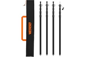WILDROAD Tarp Poles Tent Poles Canopy Poles 8.37 ft, Telescoping Aluminum Poles with Non-Slip Aluminum Cone Bottom, Portable and Lightweight Camping Gear for Camping and Awnings, Set of 4