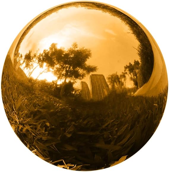 YeahaWo Gazing Globe Mirror Ball in Gold, Stainless Steel