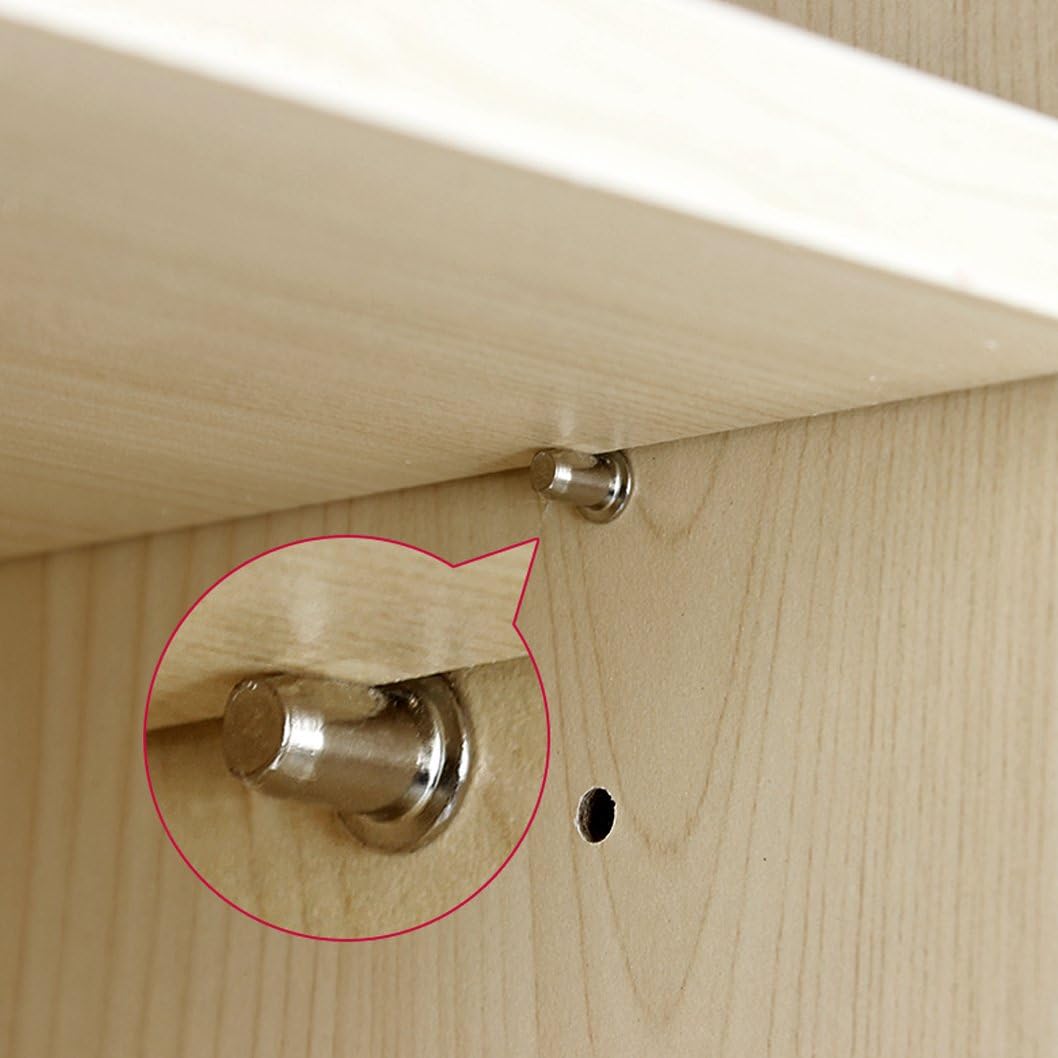 60pcs Shelf Bracket Pegs, Wobe Stainless Steel Shelf Pins Support Nickel Plated Shelf Peg Pin Supports for Cabinet Furniture Closet Shelf Bracket Wardrobe Office Accessories Display Stand: Home Improvement