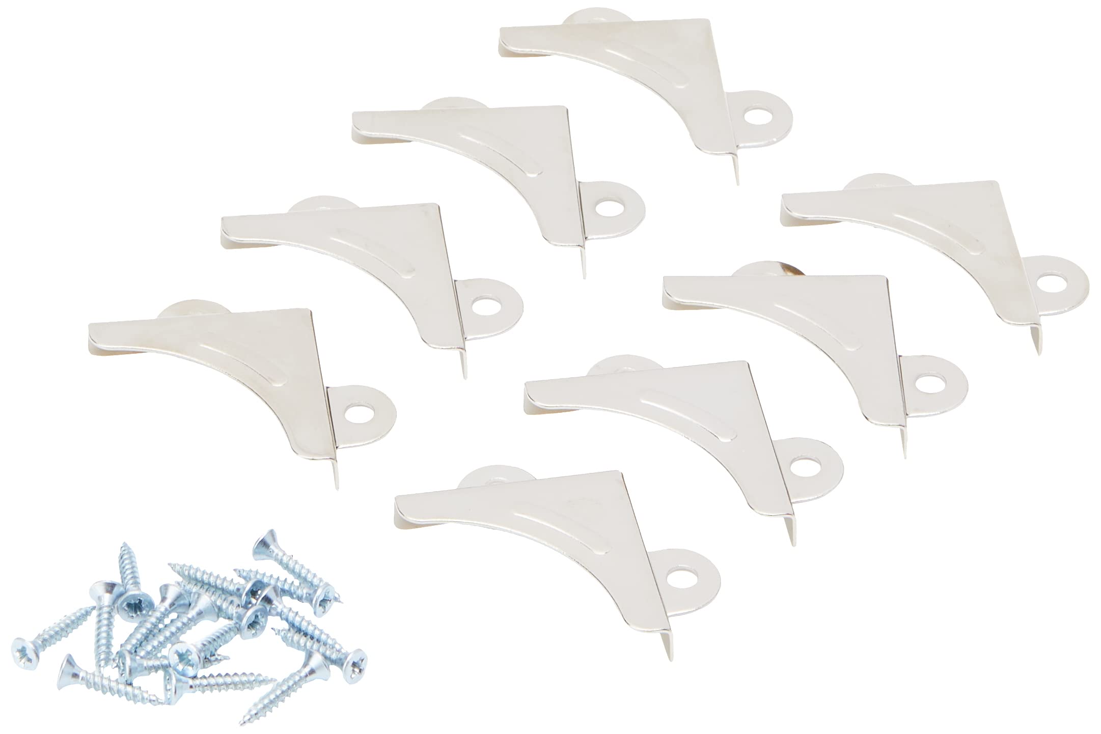 Merriway® BH00074 (8 Pcs) Nickel Plated Mirror Corners - Pack of 8 Pieces