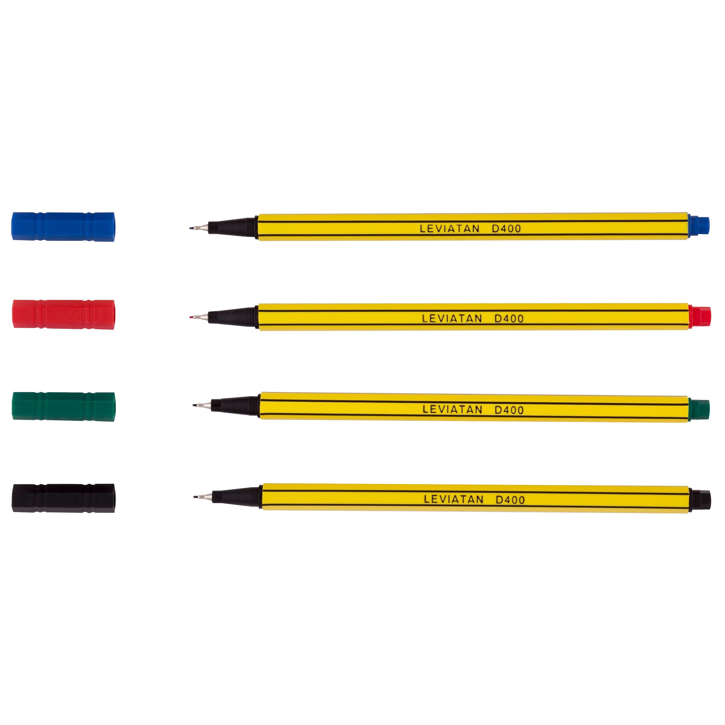 LEVIATAN D400 Fineliner Set 4 Colors - Fine Line Pen Colorful Suitable For Everyday Use - Line Width Approx. 0.4 mm