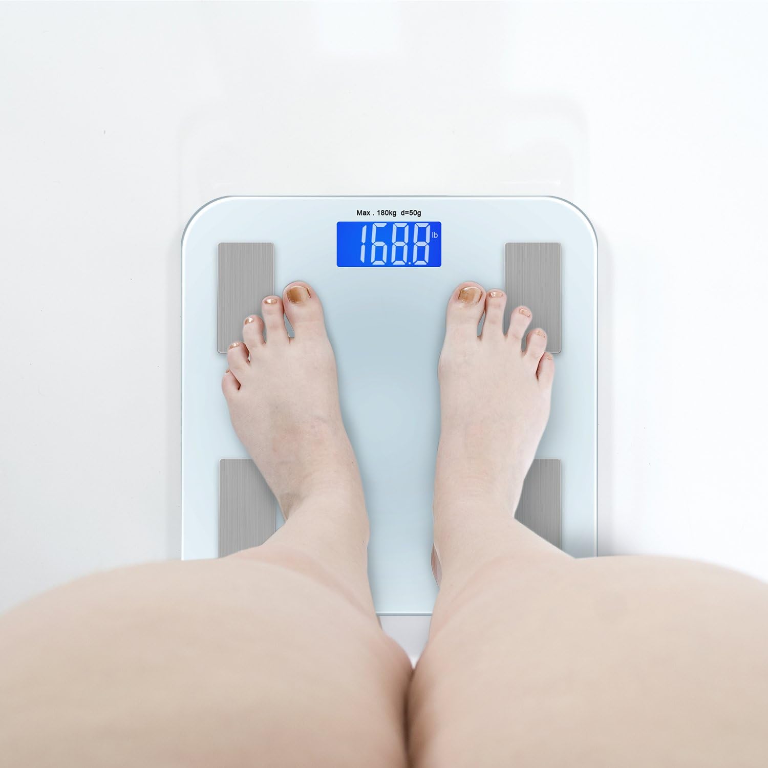 Adoric Bluetooth Body Fat Scale Smart Digital Scale with Free APP for Android and iOS, Tempered Glass Surface, Auto On/Off, Body Composition Monitor Measures Weight: Health & Personal Care