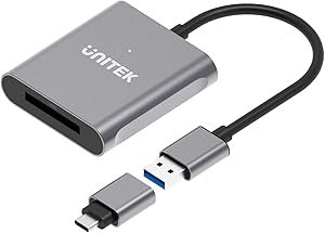 XQD Card Reader, Unitek USB 3.1 Type A to XQD, Portable Aluminum Memory Card Adapter, Compatible for Sony Lexar Nikon Card
