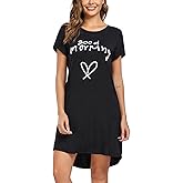 EISHOPEER Women's Nightgown Cute Print Sleep Shirts Soft Nightshirt Lightweight Pajamas Dress S-XXL
