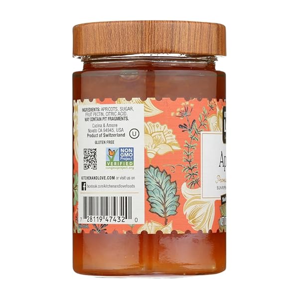 KITCHEN & LOVE APRICOT PREMIUM PRESERVES | MADE WITH 70% FRUIT, SMALL BATCH, ARTISANAL, SUN-RIPENED