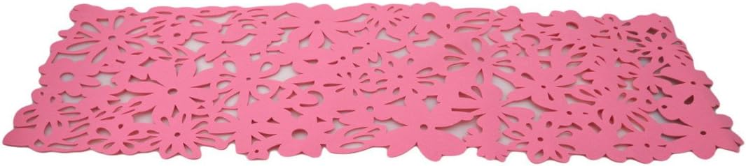 Winwinfly Rectangular Felt Placemat Table Runner Coffee Table Pad Cover Party Decorations (Pink)