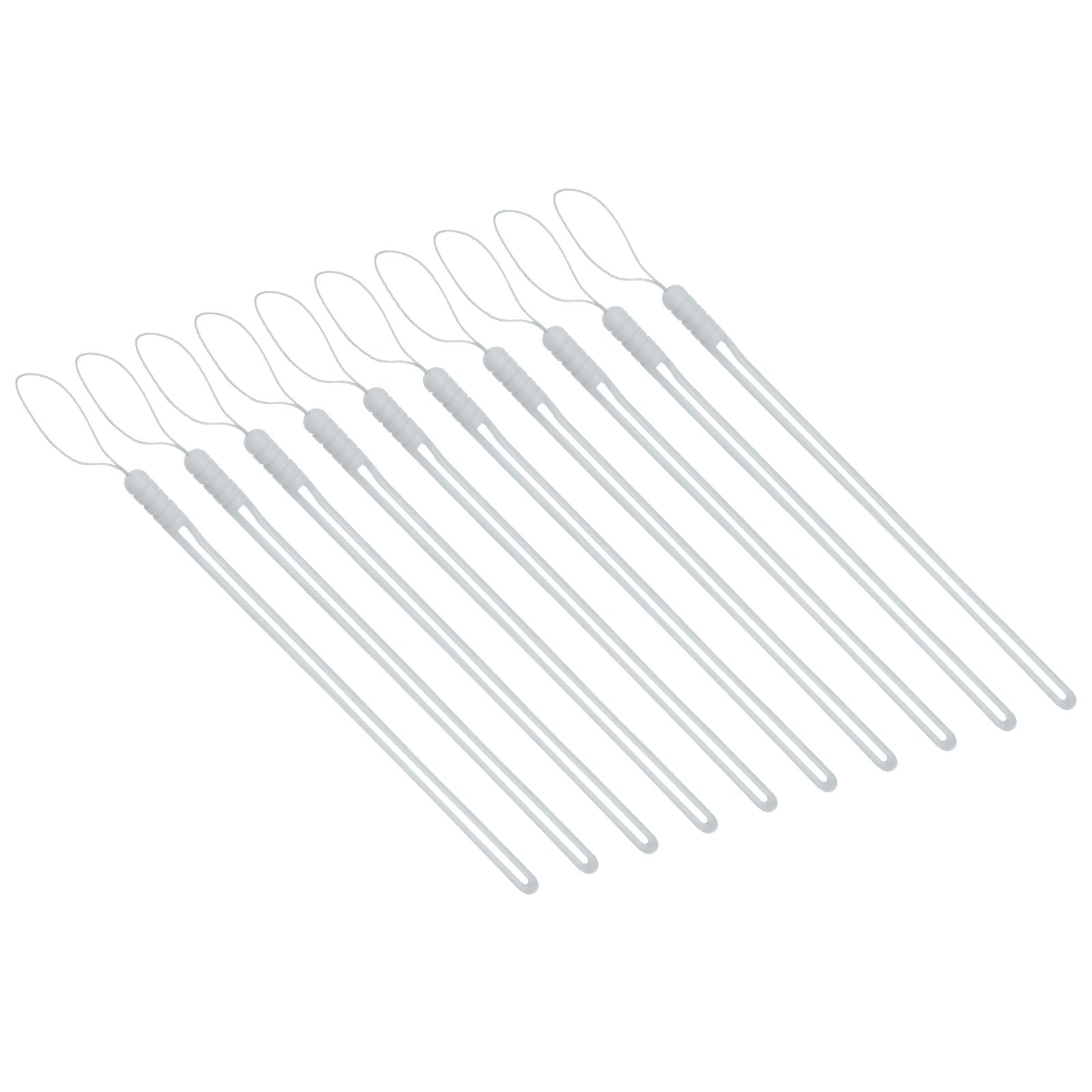 PATIKIL 10pcs Wrist Lanyard Straps for Phone, Silicone Wrist Hand Lanyards for Pen Umbrella Camera Keys Keychain ID Card, Light Gray