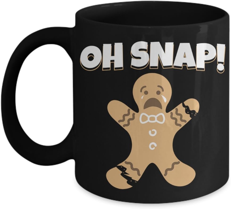Gingerbread Christmas Coffee Mug Oh Snap Gingerbread Man Gift Idea For Women Men Black 11oz Ceramic