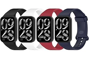 E ECSEM 4Pack Bands Compatible for Xiaomi Smart Band 9 Pro Band for Women Men, Waterproof Sport Silicone Replacement Wristband Watch Strap for Xiaomi Smart Band 9 Pro Smartwatch Accessories