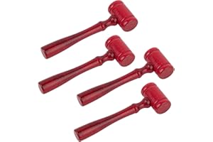 AUEAR, 4 Pack Tiny Wooden Judge Gavel Mini Gavels Auction Sale Judgment Prop for Cosplay Party Costume Accessories (Color D)