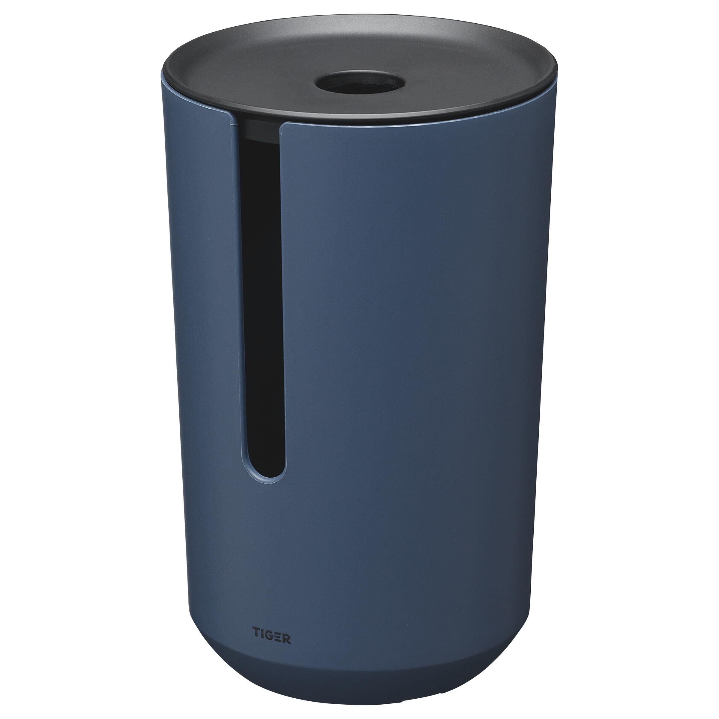 Tiger Tess, Spare toilet roll holder with lid freestanding, Blue/Black, 143x143x233mm