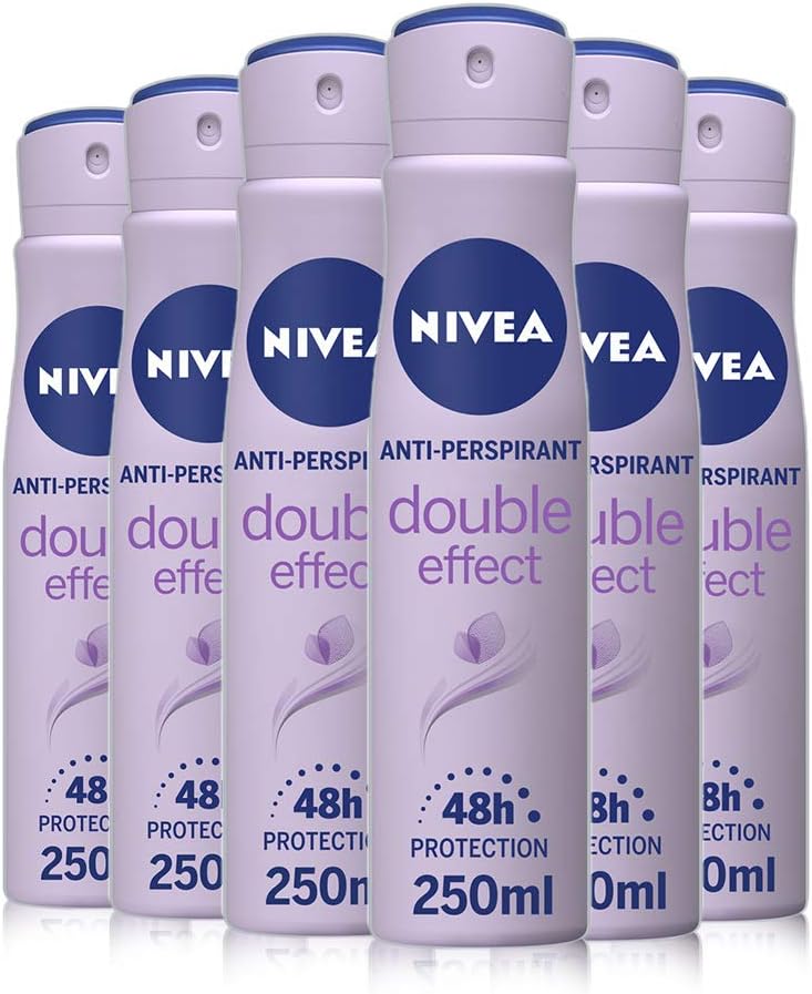 NIVEA Double Effect Anti-Perspirant Deodorant Spray 6x250ml Women 48hr