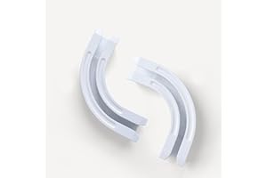 Hoeflife 90° Curved Connectors for Ceiling Curtain Track, Ceiling Track for Curtains, Track Curtains Ceiling Mount/Wall Mount, Room Divider Curtains Tracks（Black 2 PCS）.