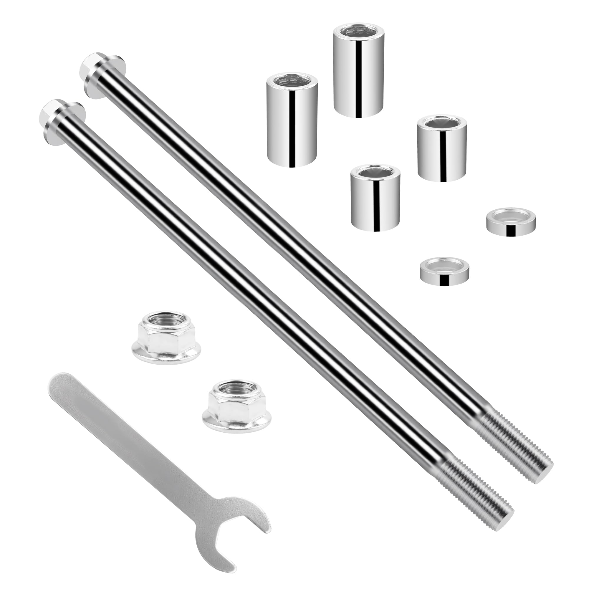 Photo 1 of 12mm 250mm Front Rear Wheel Axle with Bushing 30mm 20mm 5mm Compatible with 50cc 110cc 125cc Dirt Bike Moped Scooter QUAD ATV Mini Bike Parts 2PCS