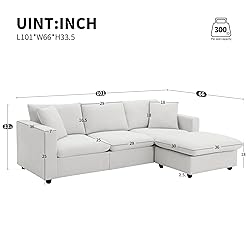 L-Shaped Reversible Sectional Sofa Modular Cloud