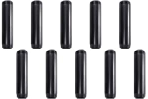3/4" x 6" Black Painted Iron Pipe, Home TZH 10 Pack Threaded Black Paint Finish Metal Pipe Nipple for DIY Project/Furniture/Shelving Decoration(10, 6")