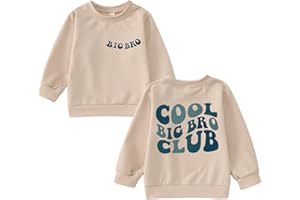 SOFEON Big Brother Sweatshirt Toddler Boy Cool Big Bro Club Pullover Bro Announcement Crewneck Long Sleeve Shirt Fall Tops