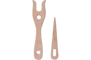 Wooden Lucet Fork Tool Nalbinding Needle for Knitting Crochet DIY Bracelet Necklace Braiding