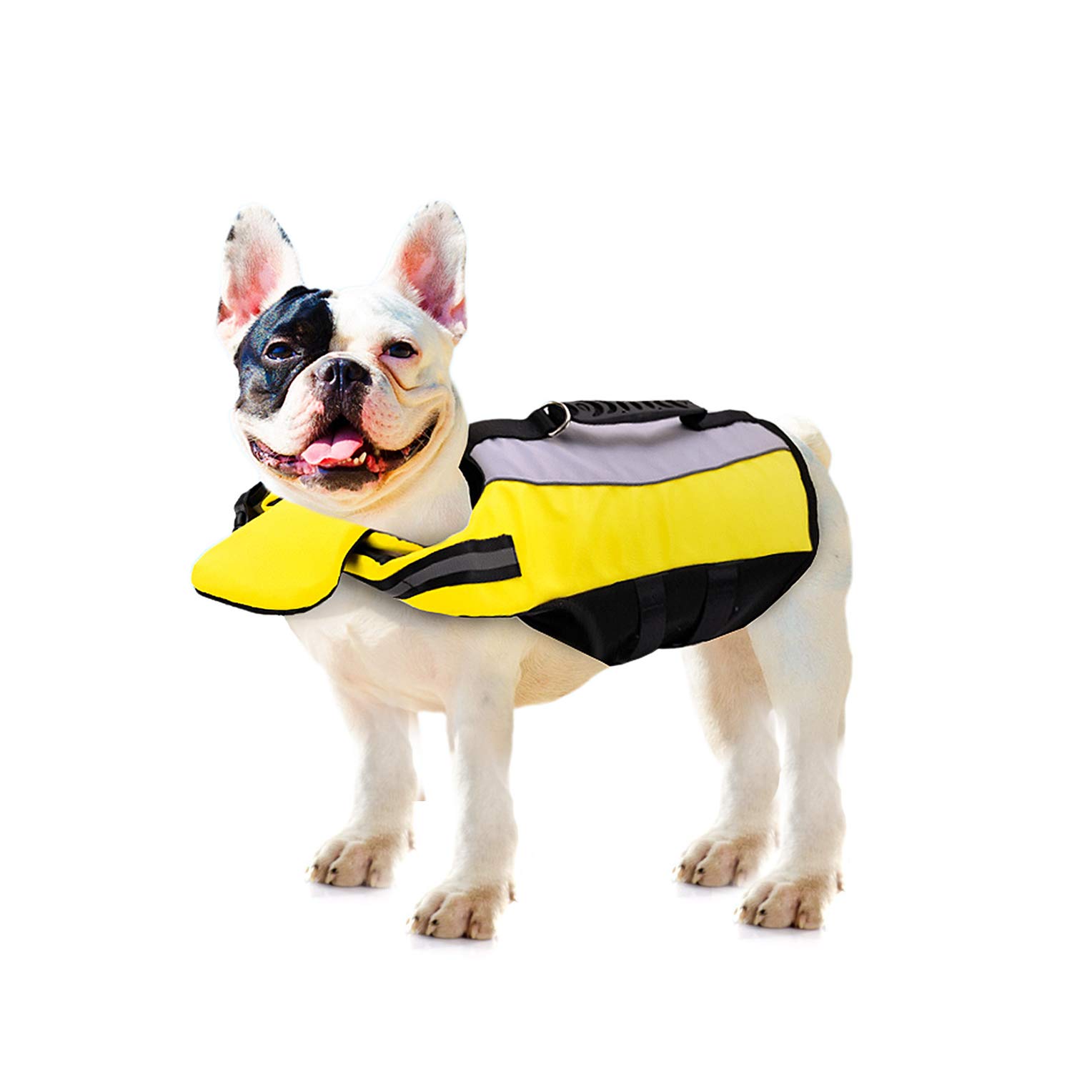 PETCUTE Dog Life Jacket Vest Life Jacket Dog Buoyancy Aid Swimming French Bulldog Float Vest Pet Float Coat Reflective with Rescue Handle