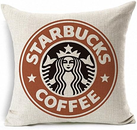 E-sunshine® Cotton Blend Linen Square Throw Pillow Cover Decorative Cushion Case Pillow Case 18 X 18 Inches / 45 X 45 cm, Starbucks Coffee (browm)