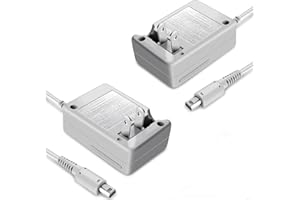 FIOTOK 3DS Charger,2 Pack 3DS Charger Compatible with Nintendo 3DS/ New 3DS XL/DSi/DSi XL/2DS/ 2DS XL Wall Plug Adapter (100-240v),Grey