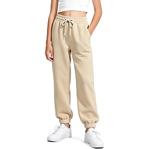 BOOPH Girls Fleece Sweatpants Kids Winter Sweat Pants Joggers for Teen
