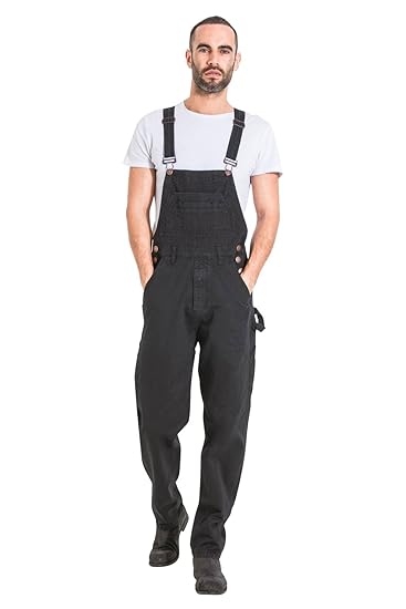 men's dungarees black