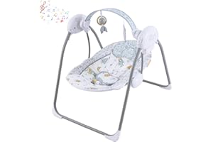 Otrolepota Baby Swing for Infant,Newborn Swing with Music,5 Speed Levels,Timing Setting,Soft Cushion,Foldable Infant Swing for Indoor Outdoor Use 0-9 Months