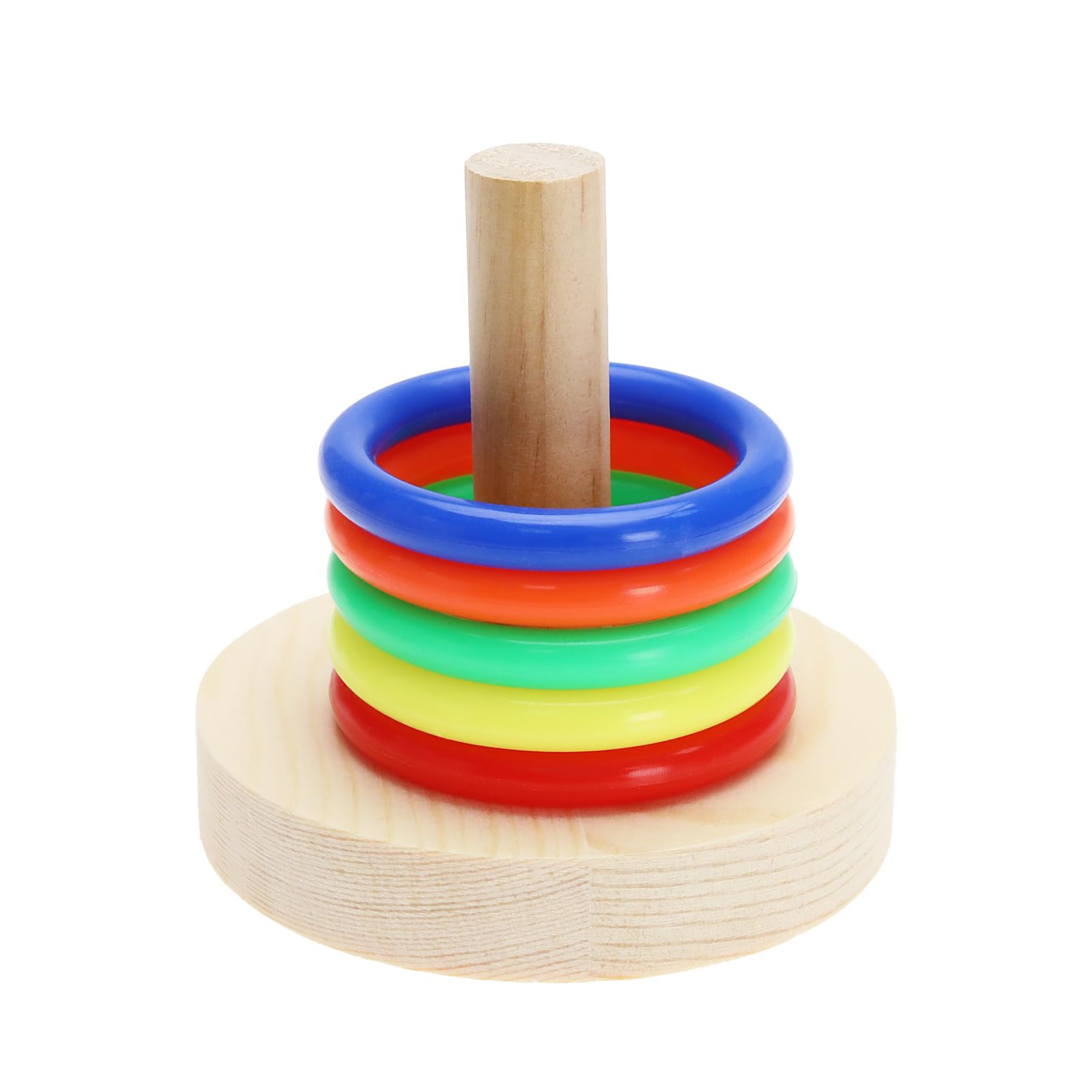 VGOL 1 Set Wooden Bird Training Toys Parrot Training Colorful Stacking Rings Toy Educational Foraging Toy for Small to Medium Birds