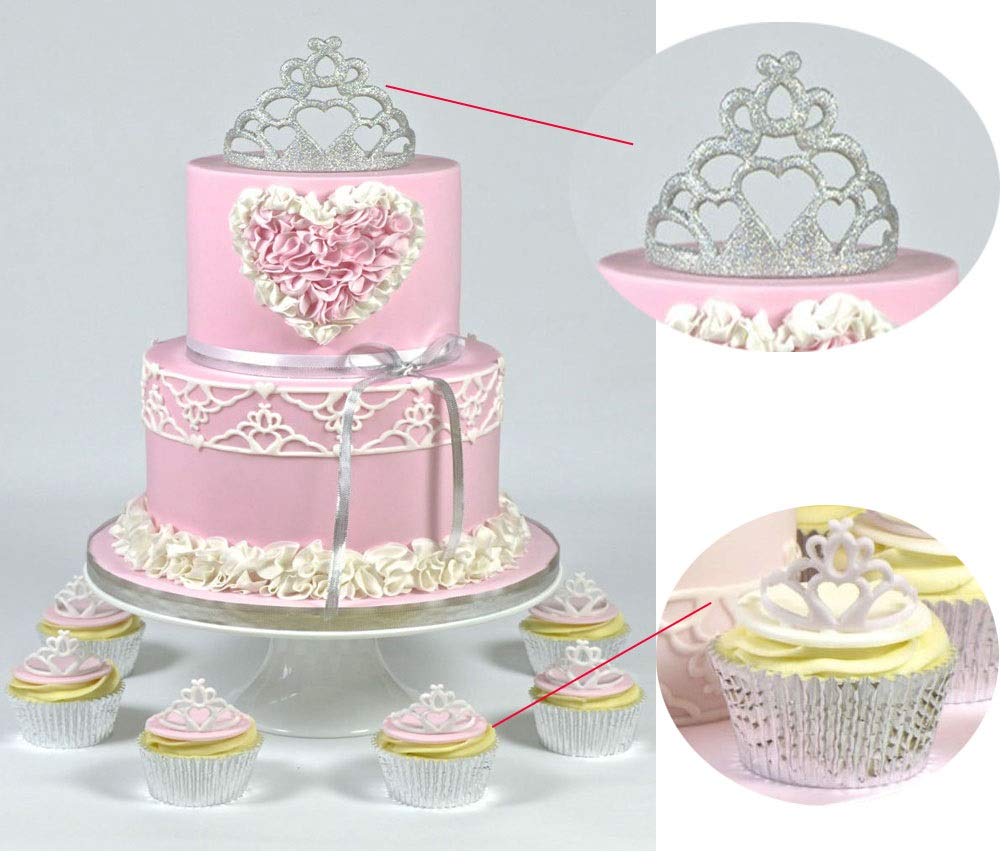 SAKOLLA 2 Pack Crown Cookie Cutter Set, Tiara Crown and Princess Crown