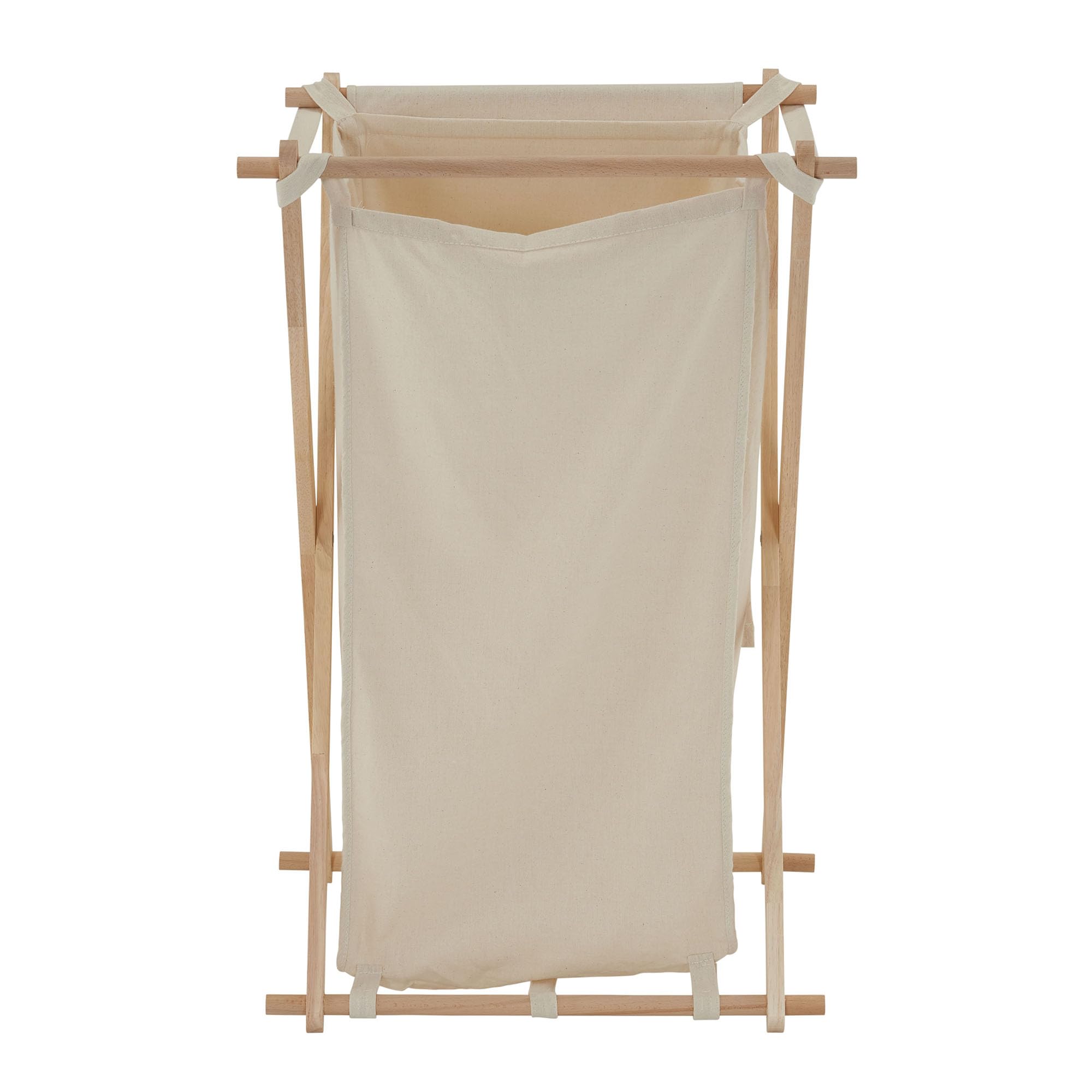 Photo 1 of Household Essentials 6785-1 Collapsible Wood X-Frame Laundry Hamper with Fold Over Lid
