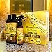 Premium Nature Argan Oil Hair Treatment Gift Set: Moroccan Argan Oil Shampoo, Conditioner & Heat Protectant Spray - Sulfate Free, Peach Scent, Damaged & All Hair Types, 3 Value Pack