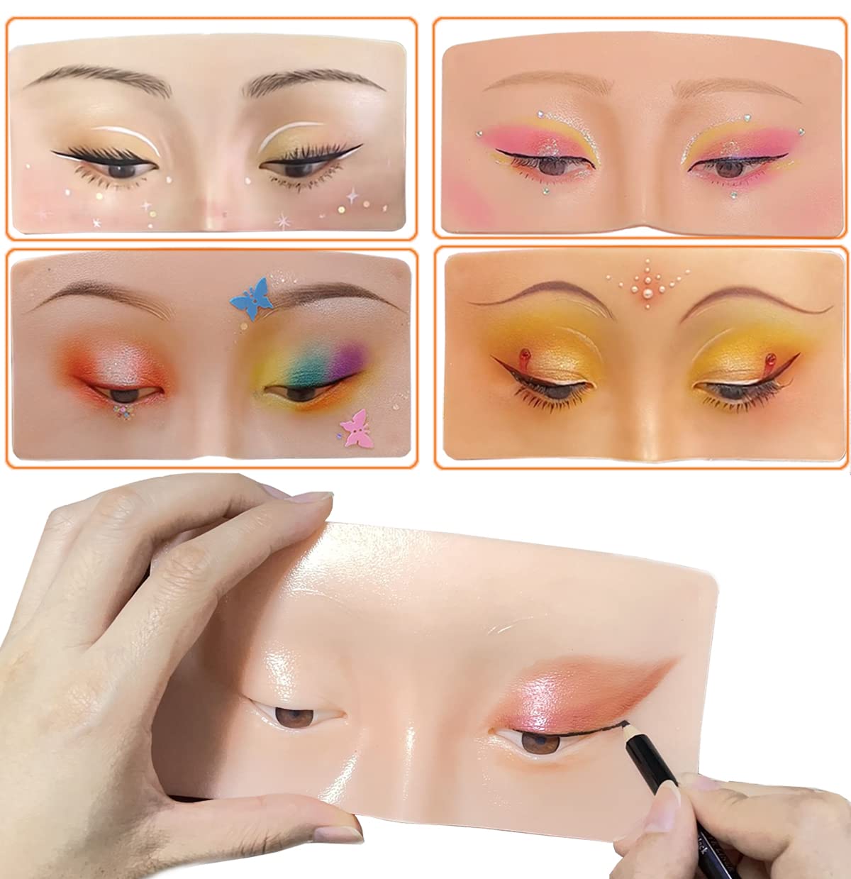 Aibipo 3D Reusable Makeup Mannequin - Practice Face Board with Eyeshadow Palette for Makeup Artists & Beginners