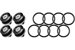 Rolling Gears JDM Bumper Quick Release Front Rear Bumper Fasteners, 4 Piece (Black), 8 x O-Ring