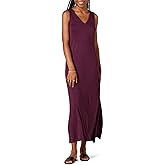 Amazon Essentials Women's Side-Slit Jersey V-Neck Maxi Length Dress