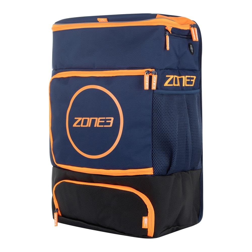 ZONE3 Award Winning Transition Backpack - Navy/Orange, One Size
