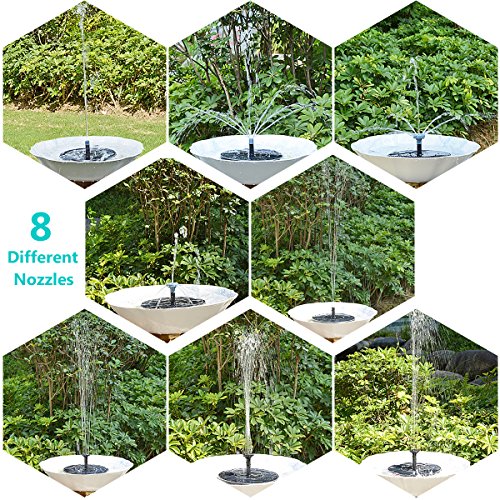 SOARAISE Solar Fountain, Solar Powered Bird Bath Fountain Water Pump for Outdoor Garden, Pond, Pool - Thumbnail 6