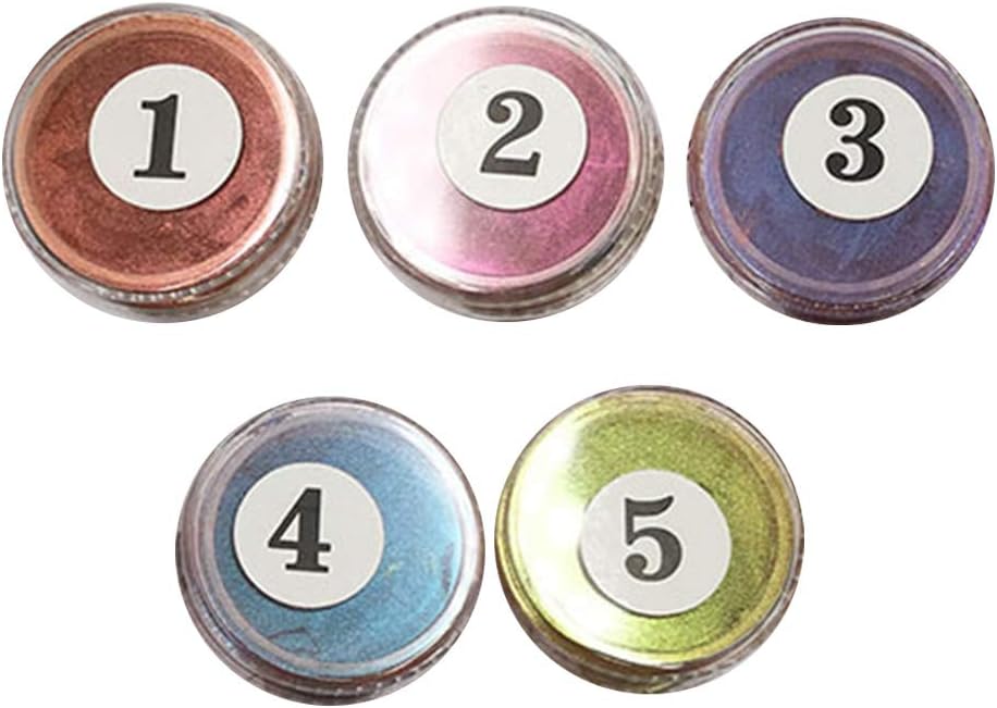 yinuneronsty Set of 5 Colour Mixed Resin DIY Jewellery Making Powder Pigment Light Epoxy Crystal Filler
