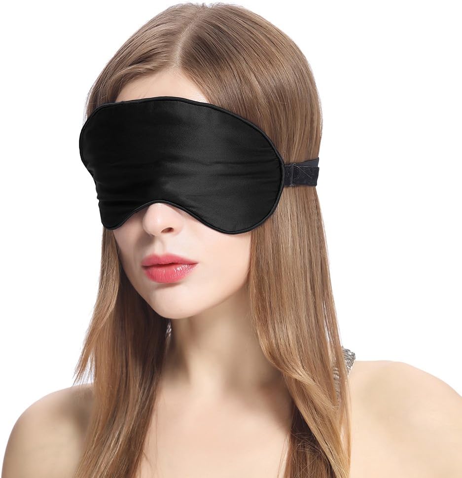 LilySilk 100 Mulberry Silk Sleep Mask with Adustable Straps, Both Side