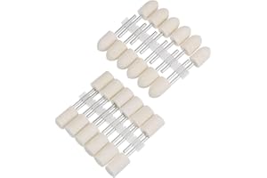 uxcell 24Pcs Wool Felt Mandrel Mounted Polishing Bits 12mm Dia 1/8" Shank 2 Shaped Grinding Buffing Wheel for Watch Jewelry R