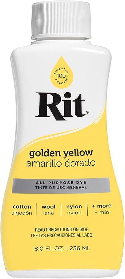 Rit Nakoma Rit Liquid Dye Golden Yellow 236 ml 8 oz Rit Dye Liquid