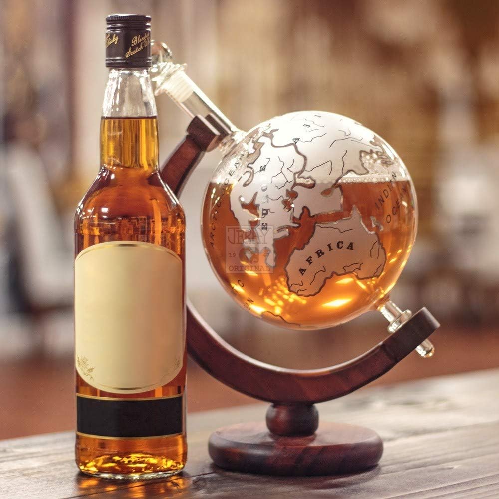 Mixology Vintage Globe Decanter Silver Plane - Image 3