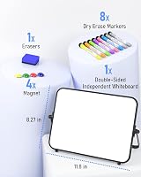 Nicpro Dry Erase Small Whiteboard A4 Double Sided Magnetic with Stand 21x30cm view 6